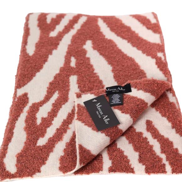 Marcus Adler Zebra Print Winter Scarf - Dusty Rose / Cream - NWT - Picture 2 of 3